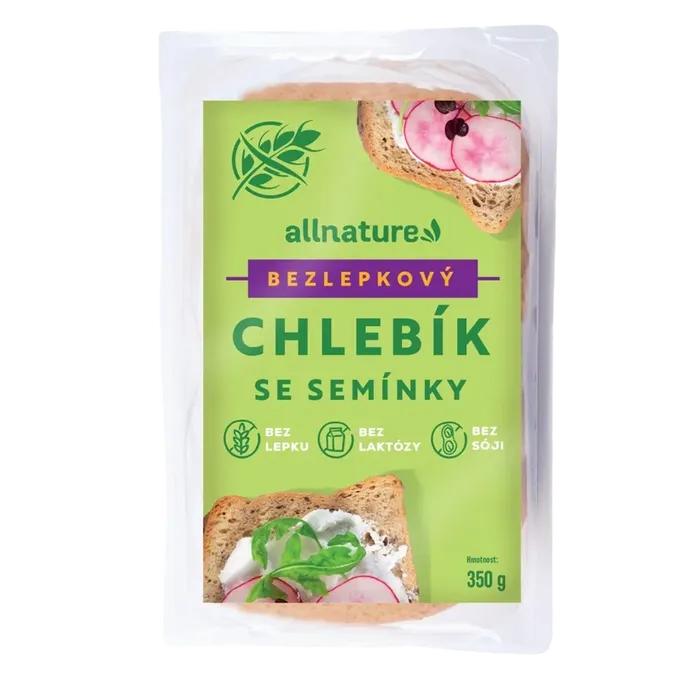 Allnature Bezlepkový chlebík se semínky 350 g